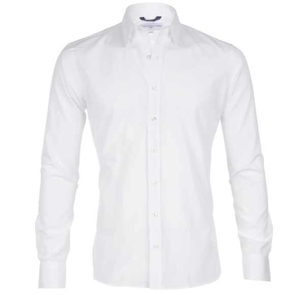 Teddy Stratford White Men's Broadcloth Dress Shirt - Picture 1 of 4